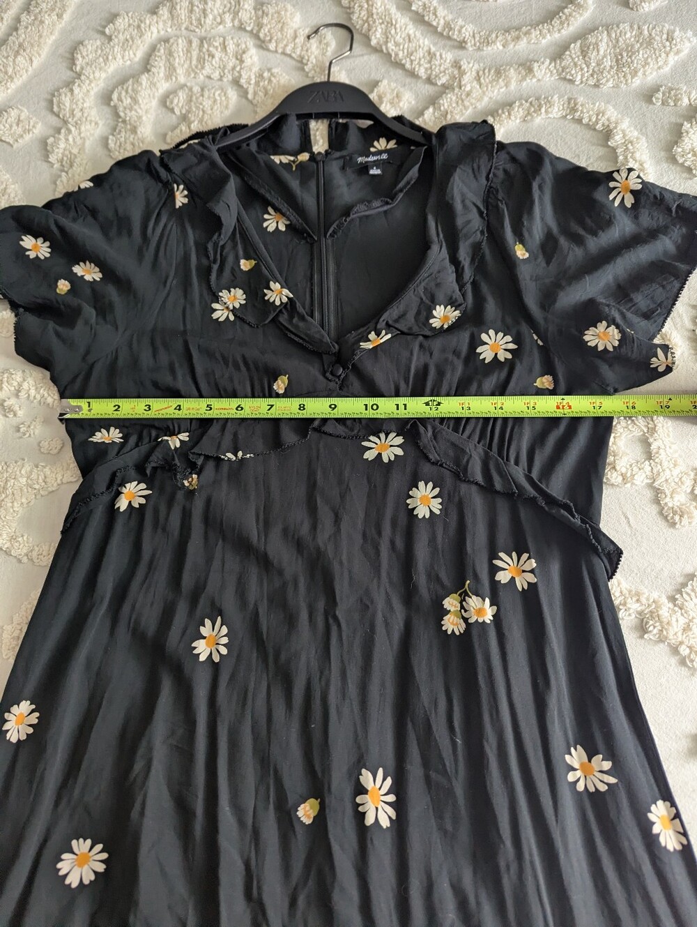Madewell Lazy Daisies Ruffle Tiered Maxi Dress Size 6 Black Daisy Print - Picture 10 of 12